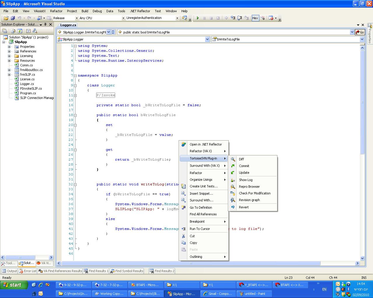 TortoiseSVN Dev: Tortoisesvn plug in for Visual Studio.